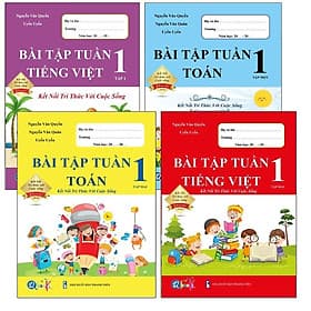 Combo Bài Tập Tuần Lớp 1 Cả Năm - Toán và Tiếng Việt - Kết Nối (4 cuốn)