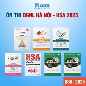 [HSA 2025] Sách ôn thi đánh giá năng lực Hà Nội - Tổng ôn phần toán học và xử lý số liệu Moonbook App 4.9 đánh giá 16 - Lý Gia