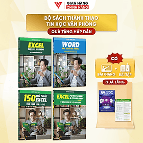 Combo 4 Sách Word, Excel Cơ Bản Đến Nâng Cao, Power Query & Power Pivot Và 150 Thủ Thuật Kèm Video Khóa Học - Thu