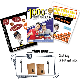 Combo Từ Vựng và Giao Tiếp Tiếng Anh Woo Bo Hyun:1000 Từ Vựng Tiếng Anh Là Đủ + Gặm Tiếng Anh Mỗi ngày + Chất Lừ Lừ với Tiếng Anh của Woo Bo Hyun - Ánh Nga