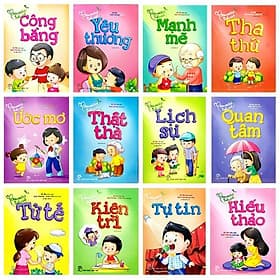 Combo Gieo Mầm Tính Cách( bộ 12 cuốn): Tự Tin, Mạnh Mẽ, Thật Thà, Ước Mơ, Công Bằng, Hiếu Thảo , Lịch Sự, Tha Thứ, Kiên Trì, Quan Tâm, Tử Tế và Yêu Thương - 