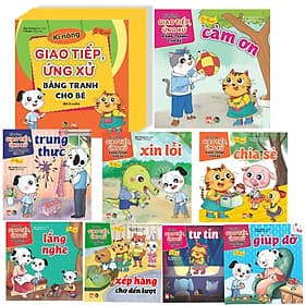 Kỹ năng giao tiếp ứng xử bằng tranh cho bé ( Bộ hộp 8 cuốn ) - Nha Nha