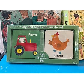 Bộ sách học và xếp hình tiếng Anh: First Learning Book And Puzzle Set: Farm - Léa