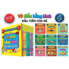 Sách Bộ hộp Baby'first - Từ điển bằng hình đầu tiên của bé - Trọn bộ 9 Chủ đề đa dạng cuộc sống quanh bé - 9 cuốn- Song ngữ Anh - Việt - Việt An