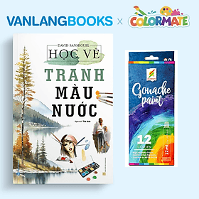 Sách Học Vẽ Tranh Màu Nước + Hộp 12 Tuýp Màu Vẽ Gouache Paint - Vanlangbooks x Colormate