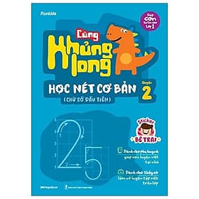 Sách Cùng Khủng Long Học Nét Cơ Bản Quyển 2 (Chữ Số Đầu Tiên) Bé Trai