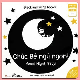 Sách Ehon Chúc Bé Ngủ Ngon! - Black and White books (Sách Song Ngữ) - Việt An
