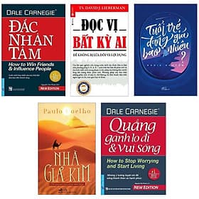Combo Sách Kỹ Năng: Đắc Nhân Tâm + Đọc Vị Bất Kỳ Ai + Quẳng Gánh Lo Đi Và Vui Sống + Tuổi Trẻ Đáng Giá Bao Nhiêu? + Nhà Giả Kim (Top 5 Cuốn Sách Kỹ Năng Sống, Tư Duy Và Làm Việc Bán Chạy Nhất Thế Giới - Nha Nha