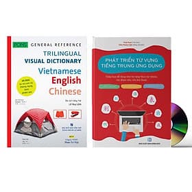 Combo 2 sách Từ điển hình ảnh Tam Ngữ Trung Anh Việt 16000 từ có mp3 nghe qua app– Pons General Reference Visual English Vietnamese Chinese Trilingual Dictionary +Phát triển từ vựng tiếng Trung Ứng dụng (Có Audio nghe) +DVD tài liệu - 