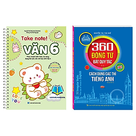 COMBO 2C TAKE NOTE! Văn 6 (CÓ lò xo) và 360 động từ bất quy tắc (bản màu) - Quý Somsen