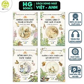 Trọn bộ 4 cuốn sách Song ngữ: Thế giới của Thỏ Peter - The World Of Peter Rabbit kèm Audio giúp bé học tiếng Anh - An
