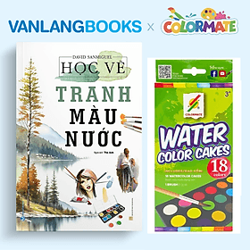 Sách Học Vẽ Tranh Màu Nước + Bánh Màu Nước Dạng Nén 18 Màu - Vanlangbooks x Colormate