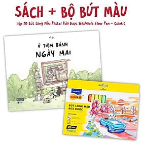 Combo Sách Ở Tiệm bánh Ngày Mai + Hộp 20 Bút Lông Màu Pastel Rửa Được Washable Fiber Pen - Colokit SWM-C008 - Long