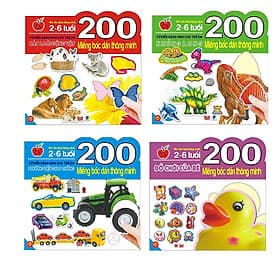 Sách 200 Miếng Bóc Dán Thông Minh - Các Loài Động Vật + Khủng Long + Đồ Chơi Của Bé + Phương Tiện Giao Thông - Đan Long