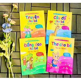 Tủ sách tiền thức cho bé 0-6 tuổi THƠ, TRUYỆN, ĐỒNG DAO,CÂU ĐỐ cho bé tập nói tập đocj - Việt Hà