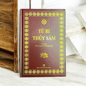 Kinh Từ Bi Thủy Sám Pháp ( Bìa cứng ép kim, bản đẹp giấy chống mõi mắt , khổ 24x16 - tặng bao sách) - Kim