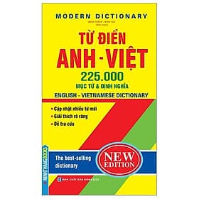 Từ Điển Anh Việt 225.000 Mục Từ & Định Nghĩa (Bìa Cứng) (Tái Bản 2024) - Mạnh Tường