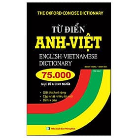 Từ Điển Anh-Việt 75.000 Mục Từ Và Định Nghĩa - Bìa Cứng - Mạnh Tường