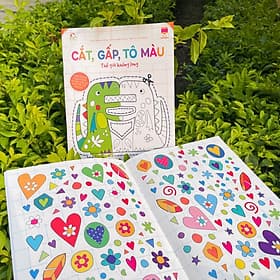 Cắt, gấp, tô màu - Hơn 20 hình dán và sticker rèn luyện kỹ năng cho trẻ 3 - 9 tuổi - Bộ 3 cuốn - Đinh Tị Books - Rien Ono