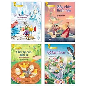 Bộ Truyện Song Ngữ Anh - Việt Dành Cho Trẻ Từ 3 Tuổi: Bà Chúa Tuyết + Bầy Chim Thiên Nga + Chú Vịt Con Xấu Xí + Cô Bé Tí Hon - 