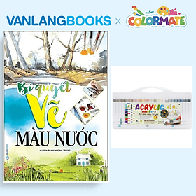 Sách Bí Quyết Vẽ Màu Nước + Hộp 72 Bút Lông Màu Acrylic Marker - Vanlangbooks x Colormate