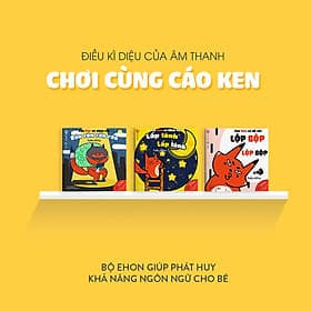 Combo 3 cuốn truyện tranh Ehon Nhật Bản - Làm Quen Với Âm Thanh Cùng Cáo Ken (Cáo Ken và cảnh vật - Lấp lánh lấp lánh; Cáo Ken và động vật - Rón rén rón rén; Cáo Ken và đồ vật - Lộp bộp lộp bộp) - Dành cho trẻ từ 0 - 6 tuổi