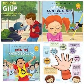 Combo : Bộ Song Ngữ - Kiềm Chế Cơn Tức Giận + Kiên Trì Không Bỏ Cuộc + Ngỏ Lời Khi Cần Giúp (Hành Trang Kiến THức Vào Lớp 1 / Sách Kỹ Năng / Phát Triển Cảm Xúc cho Bé) + Poster An Toàn Cho Con Yêu nhé - Song Phát