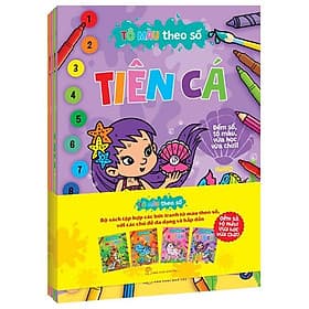 Bộ Sách Tô Màu Theo Số - Muông Thú + Khủng Long + Tiên Cá + Kỳ Lân