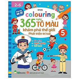 Colouring 365 Ngày Tô Màu - Khám Phá Thế Giới Phát Triển Trí Tuệ - Cuốn 5: Gia Đình, Nghề Nghiệp, Thể Thao - Tuệ Nghi