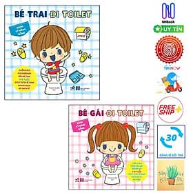 Combo Ehon Kỹ Năng Sống - Bé Gái Đi Toilet và Bé Trai Đi Toilet ( Tặng kèm sổ tay) - Gã