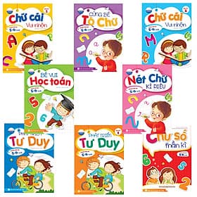Combo 8 cuốn: Bé học IQ (5-6 tuổi) - Nhà Xuất Bản Hà Nội