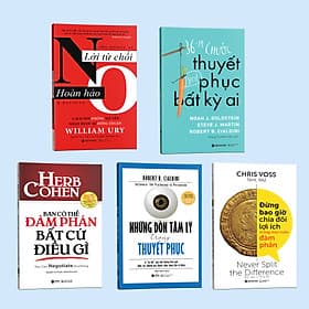 Bộ Sách Trong Đàm Phán - Thuyết Phục : Lời từ chối hoàn hảo + Những Đòn Tâm Lý Trong Thuyết Phục + Đừng bao giờ chia đôi lợi ích trong mọi cuộc đàm phán + 36+14 chước thuyết phục bất cứ ai + Bạn có thể đàm phán bất cứ điều gì - Lợi Ỷ Ân