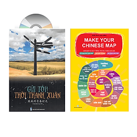 Combo gửi tôi thời Thanh Xuân song ngữ Trung việt có phiên âm MP3 nghe + Make your Chinese map Bản đồ tư duy từ vựng Tiếng Trung theo chủ đề +DVD tài liệu - Song Thành