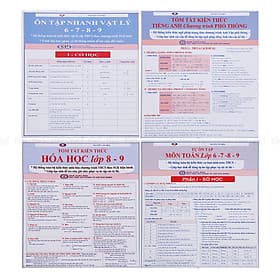 Combo Tóm Tắt Kiến Thức Toán - Lý - Hoá - Tiếng Anh (Chương Trình THCS)