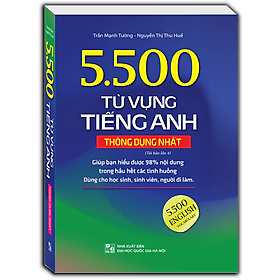 Sách 5500 từ vựng tiếng Anh thông dụng nhất (bản màu) - tái bản - Minh Minh
