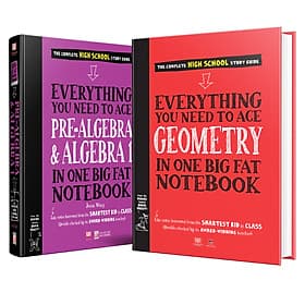 Sách Everything You Need To Ace Geomistry, Prealgebra And Algebra big fat notebooks ( Sổ Tay Hình Học Và Sổ Tay Đại Số Bản Tiếng Anh ) - Tổng Hợp Kiến Thức Hình Học và Đại Số Cho Học Sinh Từ Lớp 8 Đến Lớp 12 - Chà