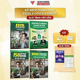 Combo 4 Sách Excel - Google Sheet - 150 TT - Power Query ĐÀO TẠO TIN HỌC Ứng Dụng Văn Phòng Kèm Video Khóa Học - Khoa