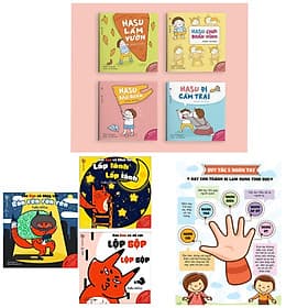 Combo Ehon Nhật Bản : Những Điều Kỳ Diệu Của Âm Thanh + Những Câu Chuyện Kỳ Lạ Của Hasu + Poster An Toàn Cho Con Yêu Quy Tắc 5 Ngón Tay (Bộ Sách Nuôi Dưỡng Tâm Hồn Cho Bé 0 - 6 Tuổi) - Chuyện