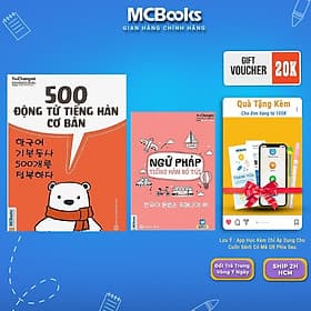 500 Động Từ Tiếng Hàn Cơ Bản + Ngữ Pháp Tiếng Hàn Bỏ Túi - Dùng Kèm App - MCBooks