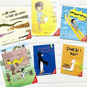 Sách bộ Ehon 6 cuốn - Bé 0-3 tuổi - Có dài không có tuyệt vời không + Mặc được rồi + Cầu trượt thật dài + Kết bạn với tớ nhé + Ngủ ngon nhé chim cánh cụt + Cùng đi ị nào - Văn