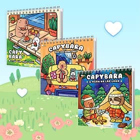 Combo 3 cuốn Sách tô màu Capybara khổ vuông - Vũ