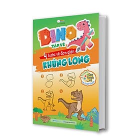 Sách DINO tập vẽ - 4 bước vẽ đơn giản Khủng Long - Long