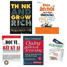 Combo 13 nguyên tắc nghĩ giàu làm giàu +khéo ăn khéo nói sẽ có được thiên hạ+đọc vị bất kỳ ai+quảng gánh lo đi & vui sống (bản đặc biệt tặng kèm bookmark AHA) - Nhiều công ty phát hành