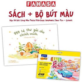 Combo Sách 999 Lá Thư Gửi Cho Chính Mình - Tô Màu Cuộc Sống + Hộp 20 Bút Lông Màu Pastel Rửa Được Washable Fiber Pen - Colokit SWM-C008 - Nam Việt