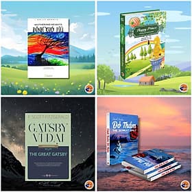 Combo 4 cuốn sách GatsBy Vĩ Đại, Đỉnh gió hú, Cánh buồm đỏ thắm, Hoàng tử hạnh phúc ''Tủ sách Song Ngữ Anh - Việt'' - Gió
