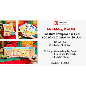 Sách Khổng Lồ Về Tết - Em Đi Chợ Tết (VớI Rất NhiềU Miếng Bóc Dán Sử Dụng Nhiều Lần) - Di Di