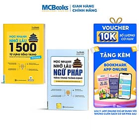 Combo Học Nhanh Nhớ Lâu 1500 Từ Vựng Tiếng Trung Thông Dụng + Học nhanh nhớ lâu ngữ pháp tiếng trung thông dụng nt - Nha Nha