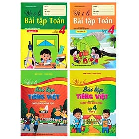 Vở Ô Li Bài Tập Toán + Tiếng Việt Lớp 4 - Bám Sát SGK Chân Trời Sáng Tạo - Combo 4 Cuốn - Hồng Ân - Pang Li Kin