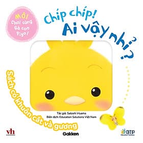 Dtpbooks - Chíp chíp! Ai vậy nhỉ? - Chơi cùng Gà con Piyo! (Mới) - Sách có khuôn cắt và gương - Gã