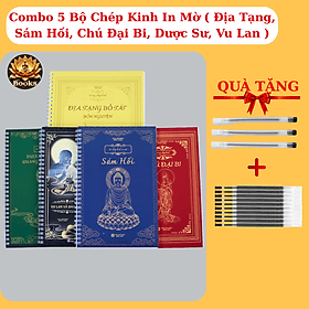 COMBO 5 Sách Chép Kinh - Kinh Địa Tạng, Sám Hối, Chú Đại Bi, Dược Sư, Vu Lan - PAI BOOKS. - Đại sư Jetsunma Palmo